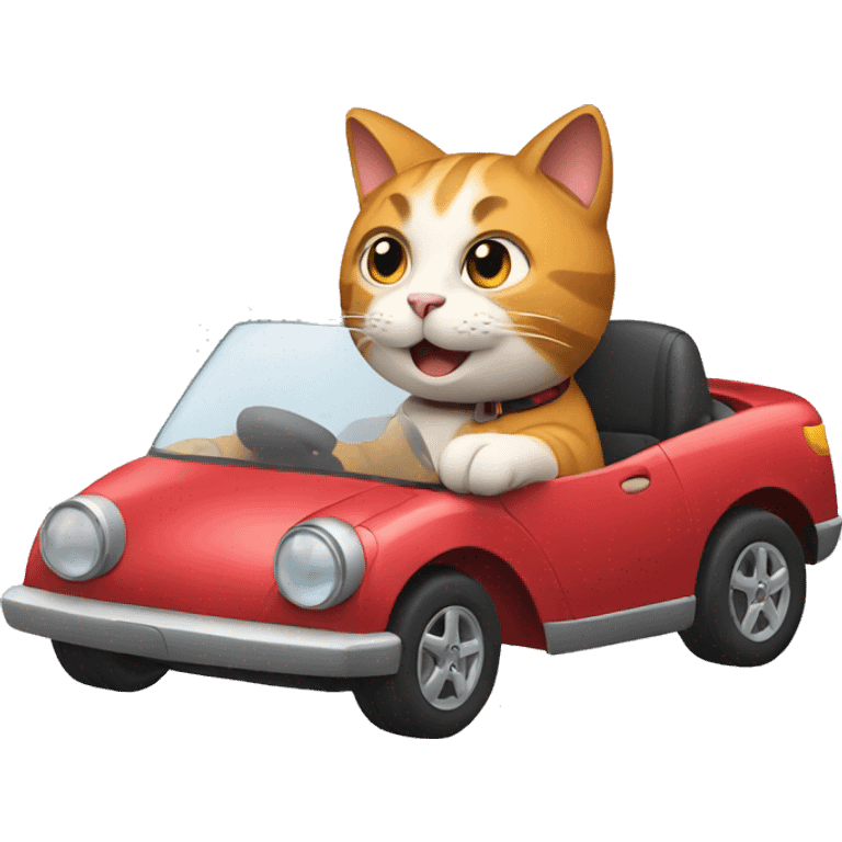 Cat driving a car emoji