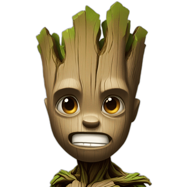 thumbs down angry groot emoji