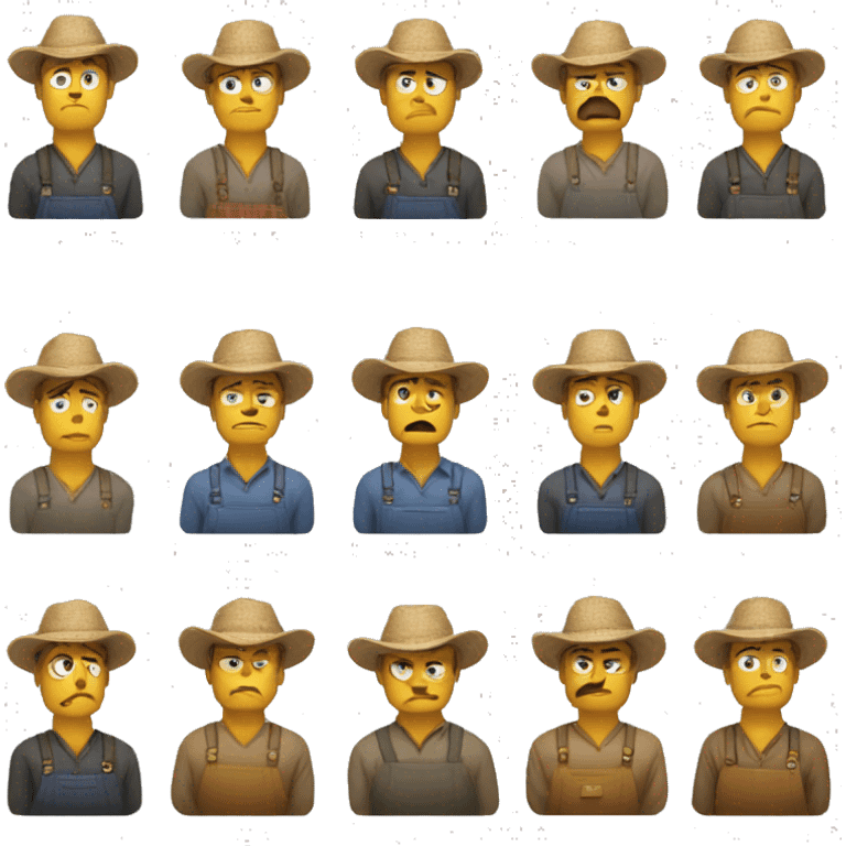 farmer thumbs down sad emoji