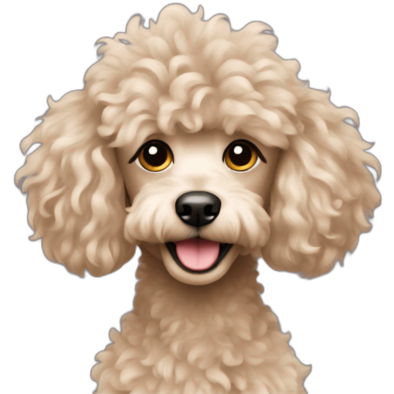 Beige poodle with messy hair emoji