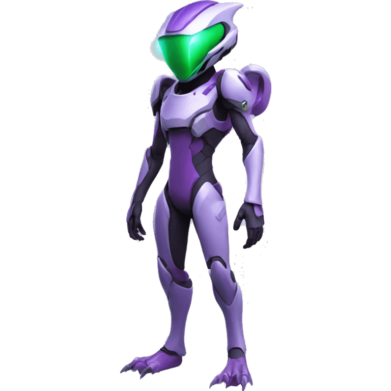 A Reptile-Raptor-Alien-Genesect-Mewtwo-Fakémon, with a futuristic visor-helmet, wearing a techwear-suit, Full Body emoji