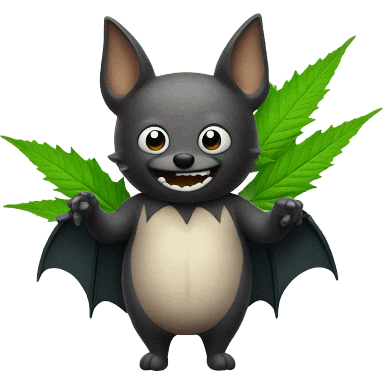 Bat with weed emoji