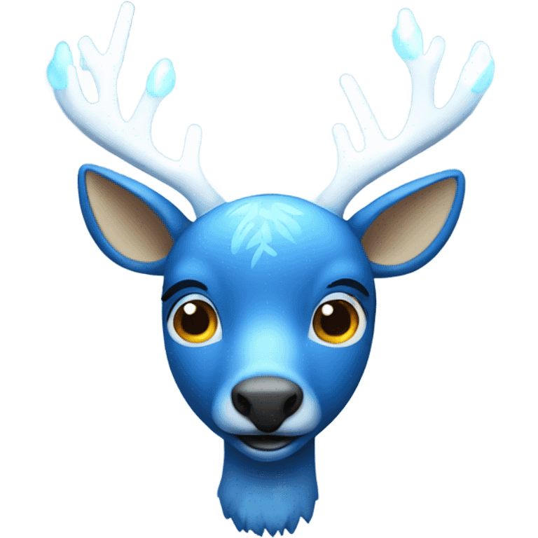 Blue Deer with 8  white lights on antlers  emoji