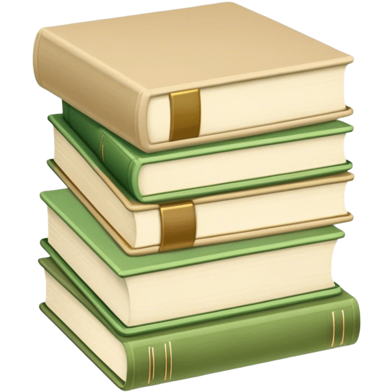 aesthetic book stack beige and light green emoji