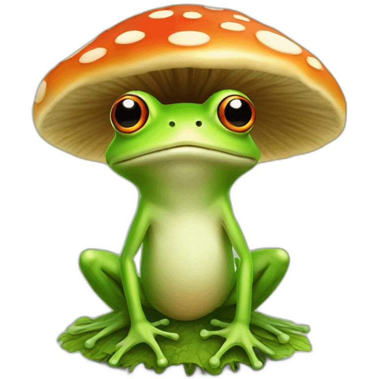 frog on mushroom emoji