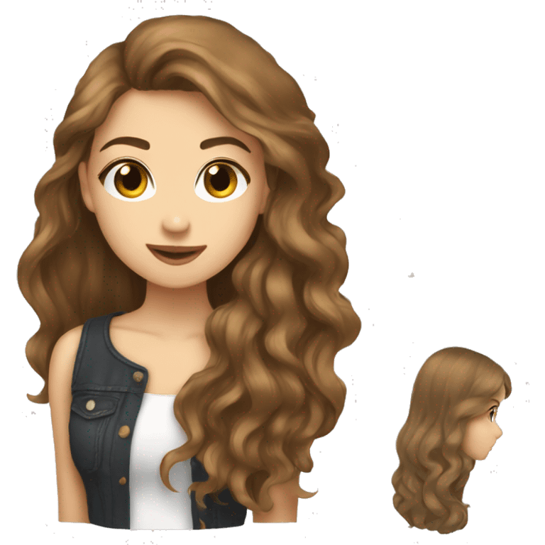 Brown Hair Girl und Dark blonde bo emoji