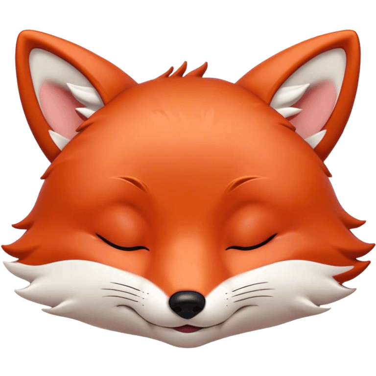 Meme-Worthy Cute Sleeping Fox Portrait Emoji, Head resting peacefully with a contented smile, showcasing a lithe build and a luxuriously soft red Fur with gentle white accents, eyes shut in a serene, restful nap, Simplified yet hilariously adorable features, highly detailed, glowing with a soft, drowsy light, high shine, relaxed and utterly lovable, stylized with an air of playful laziness, bright and heartwarming, soft glowing outline, capturing the essence of a comically sleepy fox, so meme-worthy it feels like it could instantly become the next viral sensation of adorable woodland slumber! emoji