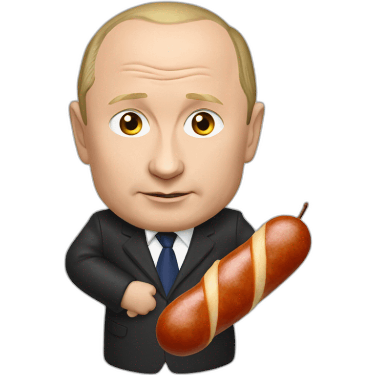 vladimir putin holding a saussage emoji