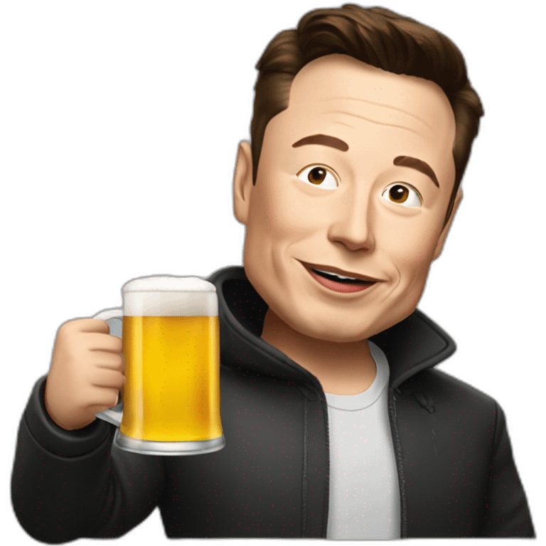 Elon Musk drink beer emoji