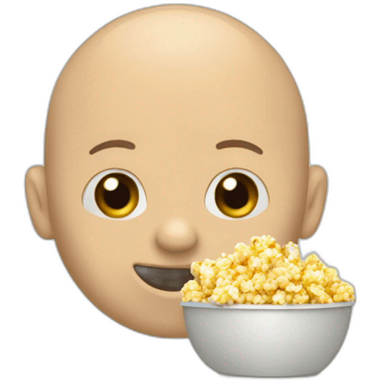 Skinhead eating popcorn emoji