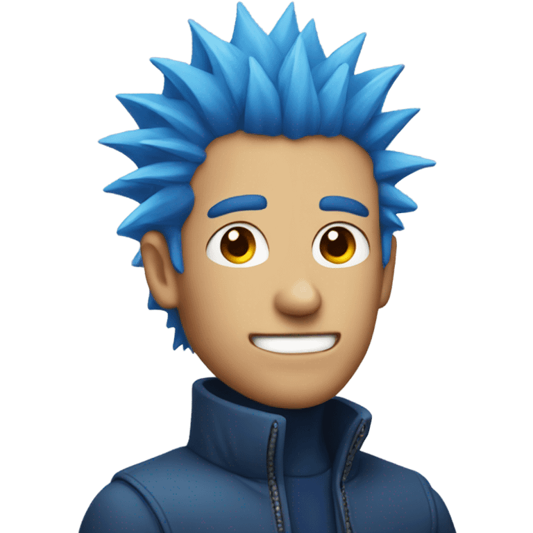 Man with blue spiky hair emoji