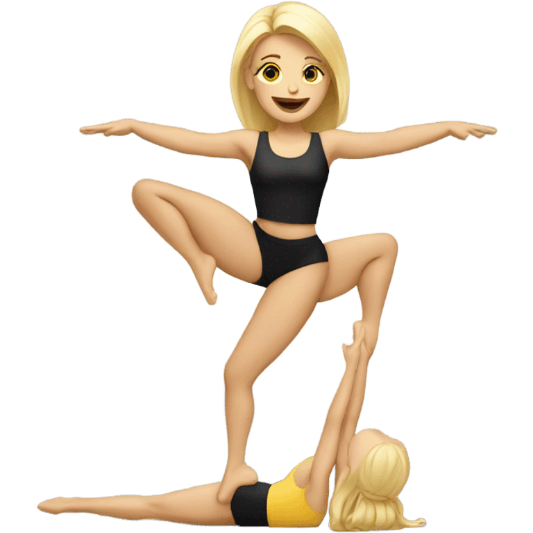 Blonde woman doing splits  emoji