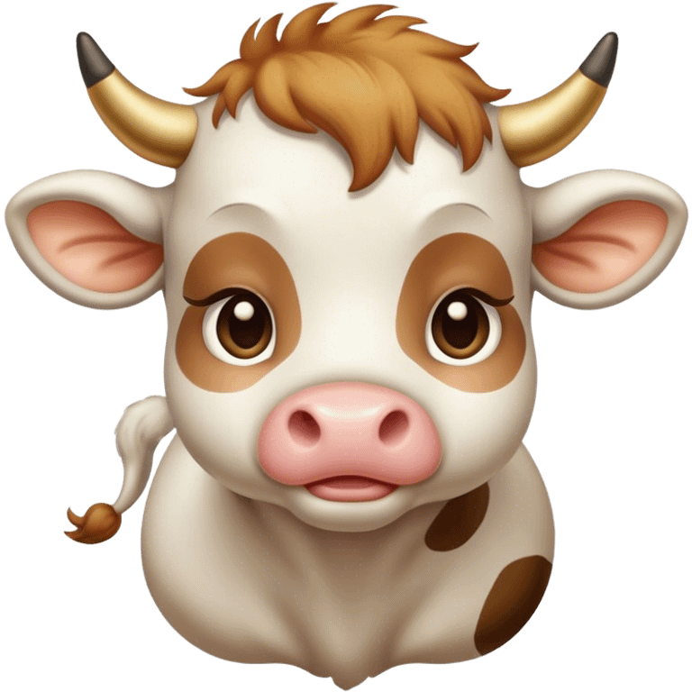 Vintage cherub cow emoji