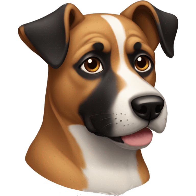 dog with black ears and brown muzzle emoji