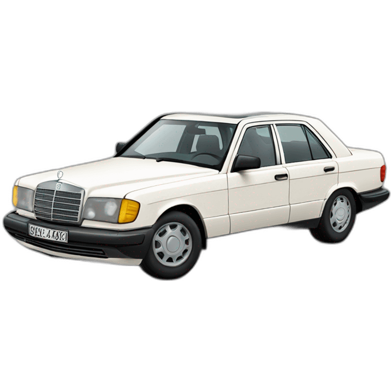 trip whit in a old white mercedes benz 1996 300d turbo emoji