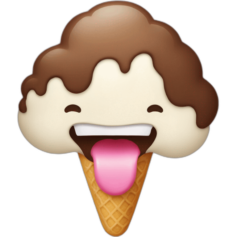 tongue toward icecream emoji