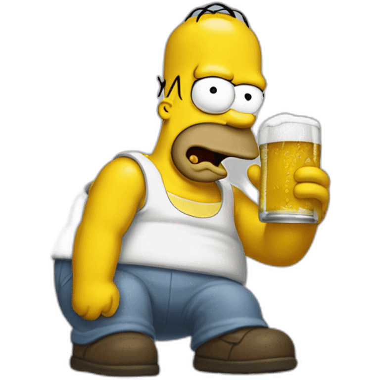 Homer Simpsons drinking beer emoji