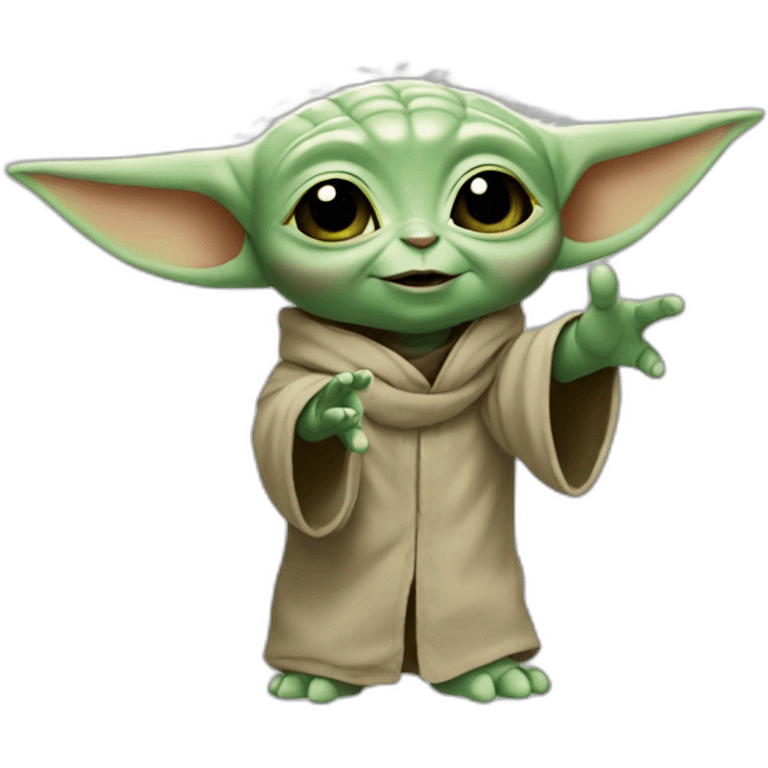 Baby yoda hi five emoji