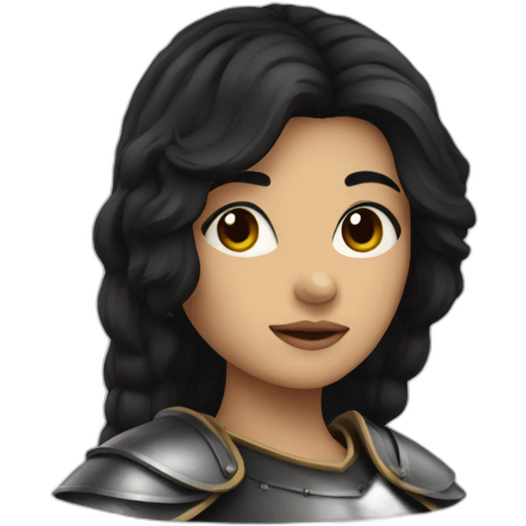 knight woman with black hair emoji