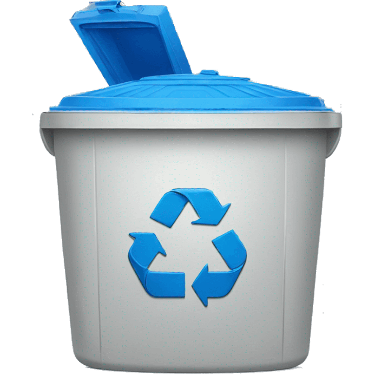 blue apple recycling bin emoji