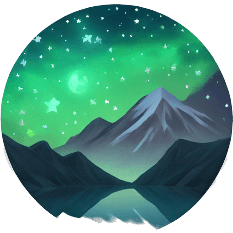 starry mountain night reflection emoji