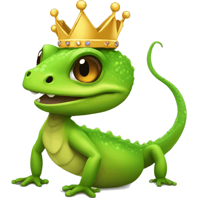 Gecko with crown emoji