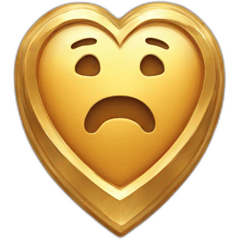 Golden badge with a heart  emoji