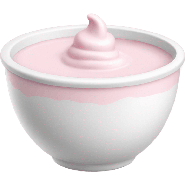 soft pink yogurt with white bowl  emoji