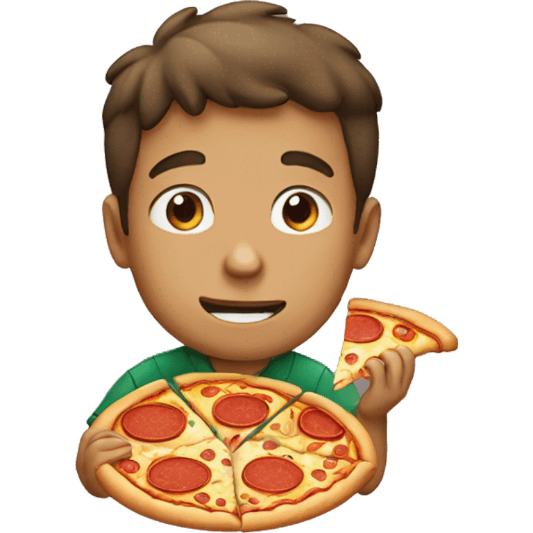 A boy eating pizza  emoji