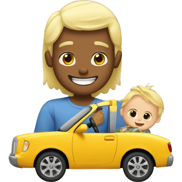 blonde dad plays cars with babyson emoji