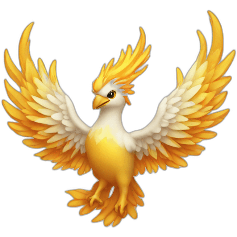 White Golden Phoenix Fire Head emoji