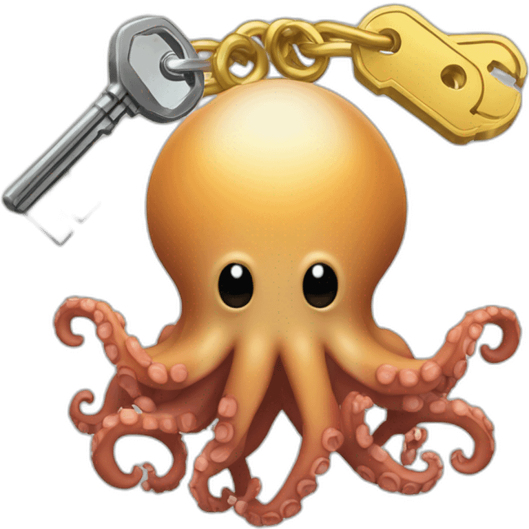 a logo for osvauld - and open source credentials manager webapp logo with octopus holding lot of keys emoji