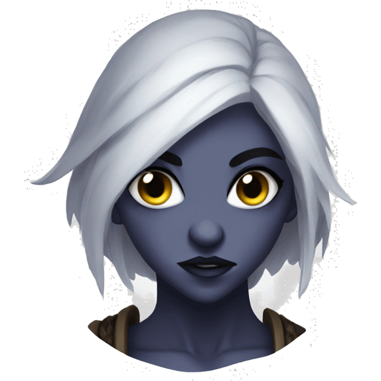 Drow bard dnd angry look female emoji