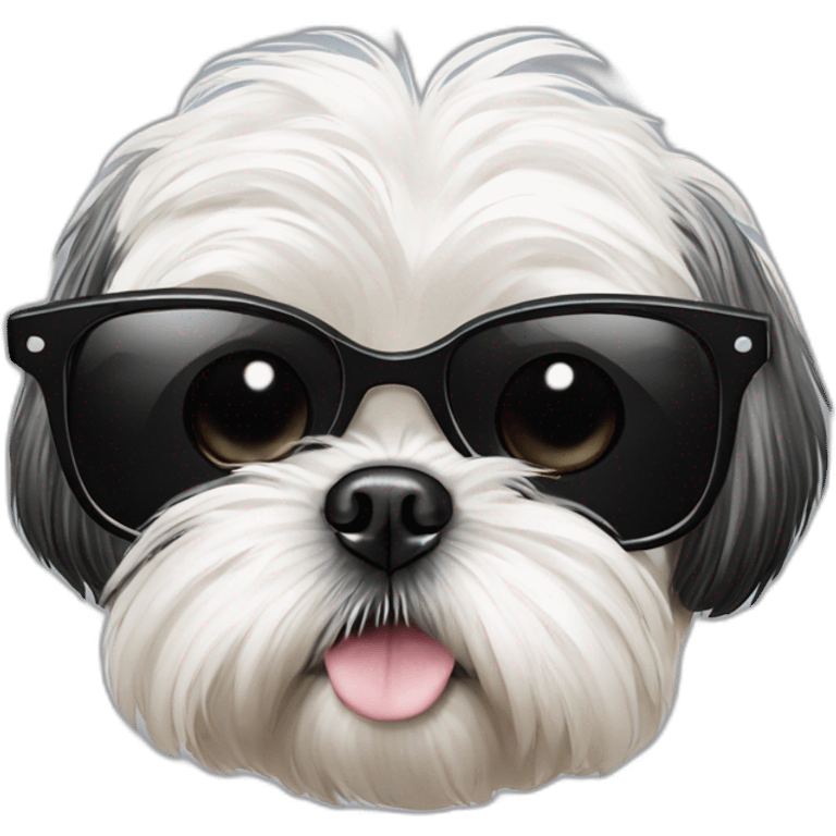 black and white shih tzu in sun glasses emoji