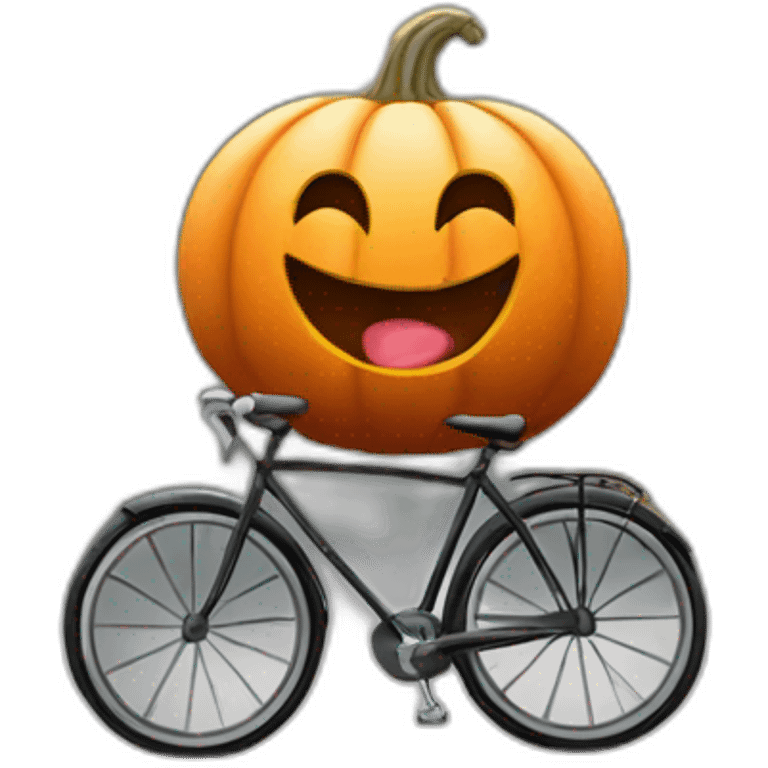 Pumpkin on a bicycle emoji