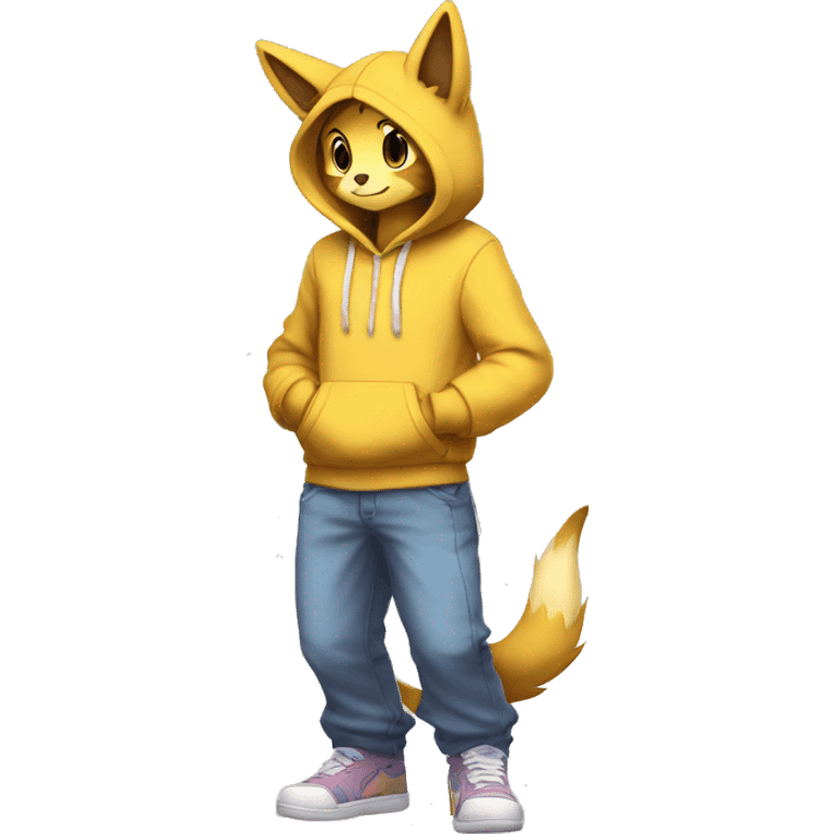 Anthro Sona Fakemon with a hoodie Full Body emoji