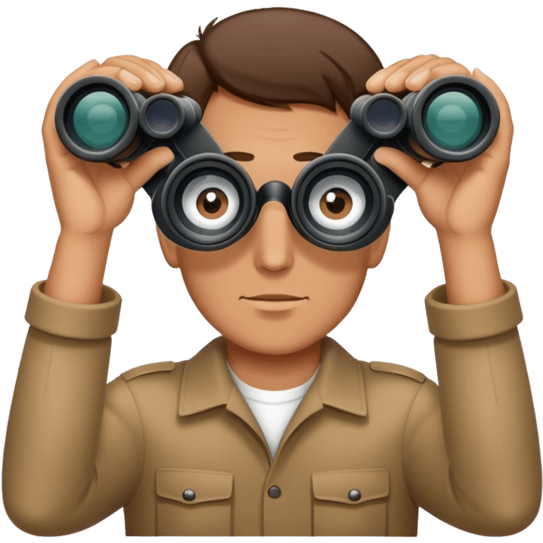 man looking through binoculars emoji