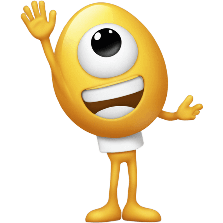 Little egg man waves his hands in the air  emoji