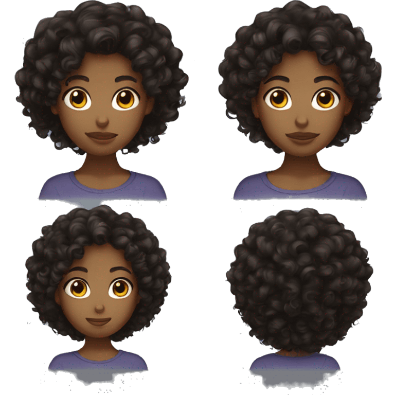 Black curly hair brown skin girl emoji