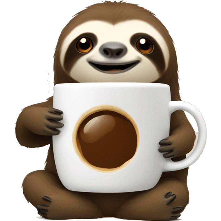 Sloth with coffee emoji