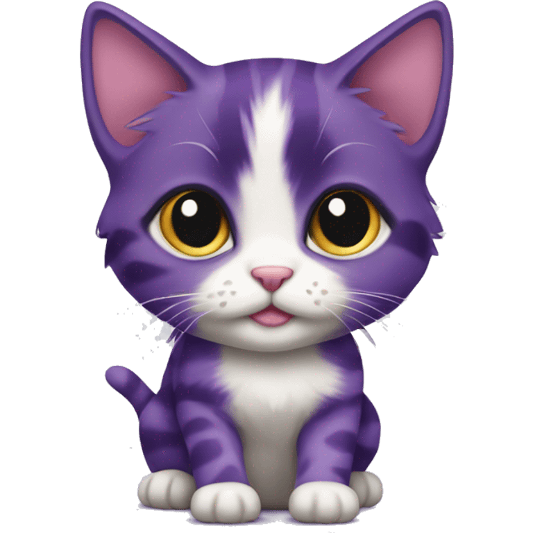 purple calico kitten  emoji