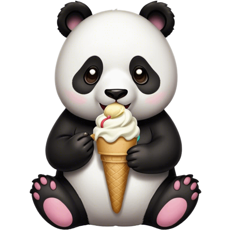 Panda eating ice cream emoji