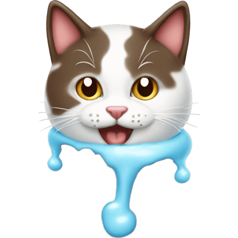 kucing dengan ice cream vanilla emoji