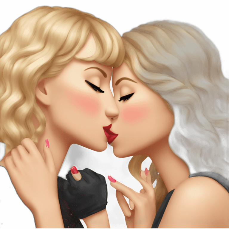 taylor swift and doja cat kissing emoji