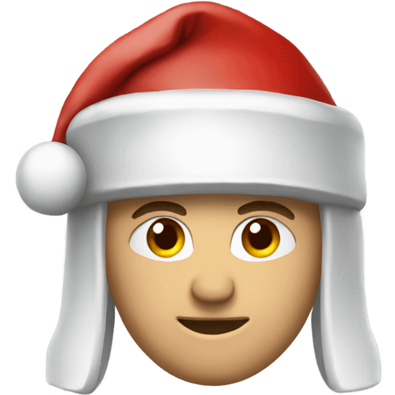 white spartan male wearing red santa hat emoji