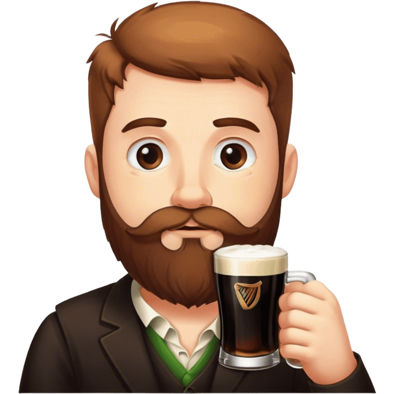 Tired, bearded man drinking a guinness emoji