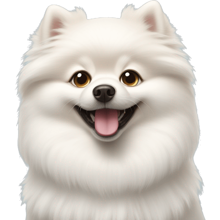 happy white pomeranian  emoji