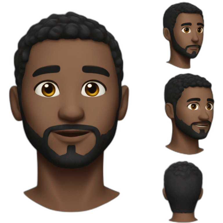 kinglsey ben-adir handsome short hair black realistic emoji