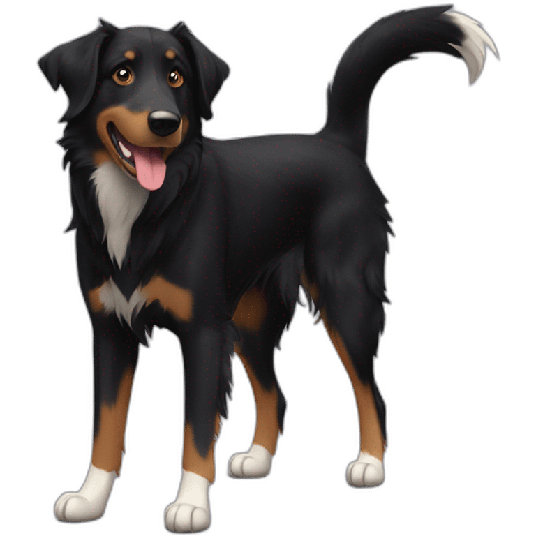 Beauceron crossbred border collie black with short hair no brown emoji