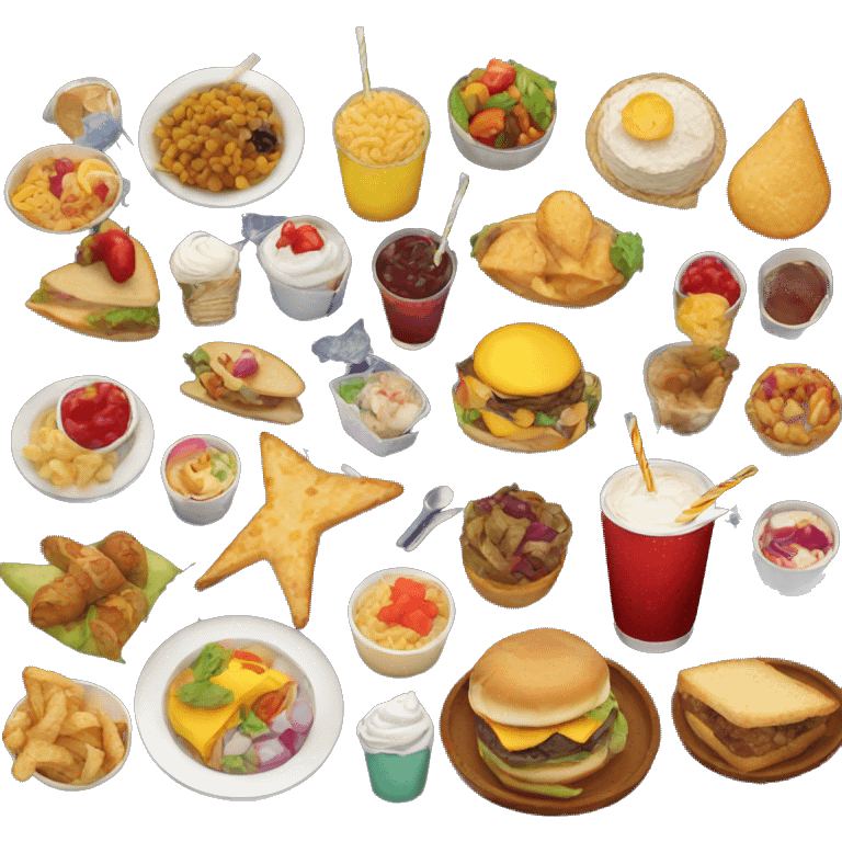 Party flight and food emoji